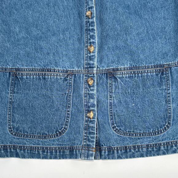 Vtg Cabin Creek Womens MED Jean Christmas Vest Denim Lightweight Snowman Grandma - Picture 3 of 6